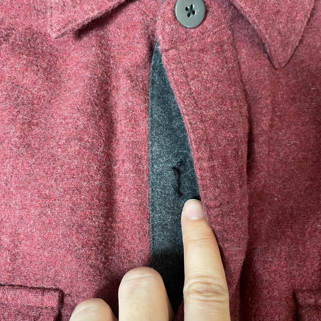 칼하트 다크버건디 코튼 더블포켓 긴팔 셔츠 M 상품이미지5