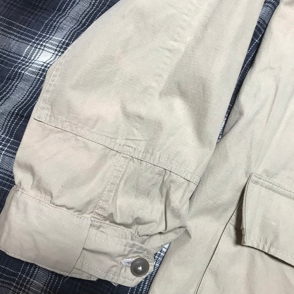 Gu 재팬 밀리터리 립스탑 bdu 셔츠 자켓 베이지 상품이미지3