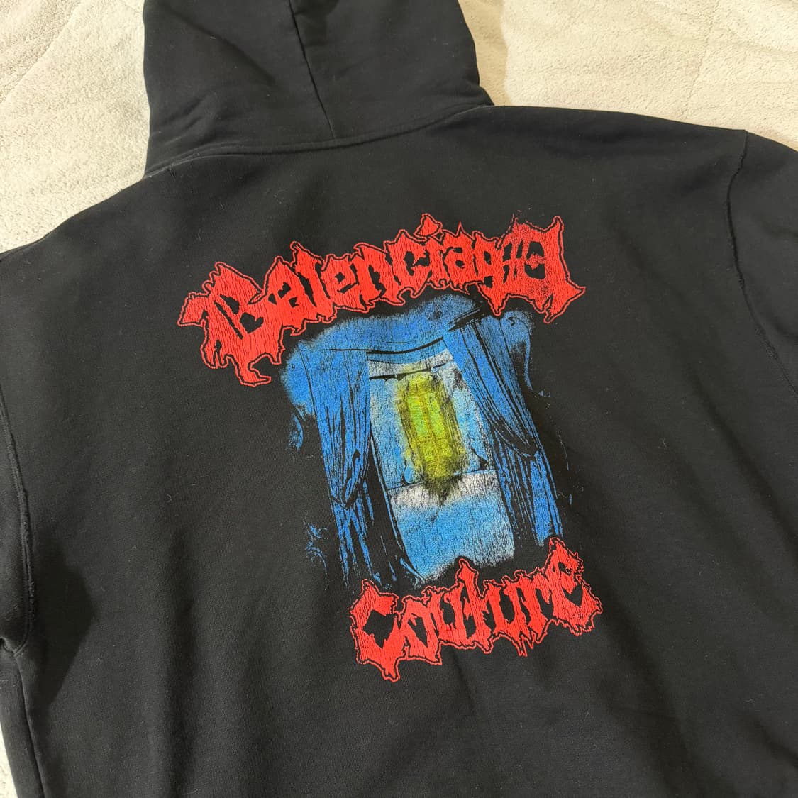 [L] 발렌시아가 살롱 드 쿠튀르 레귤러 핏 후드 집업 블랙 상품이미지3