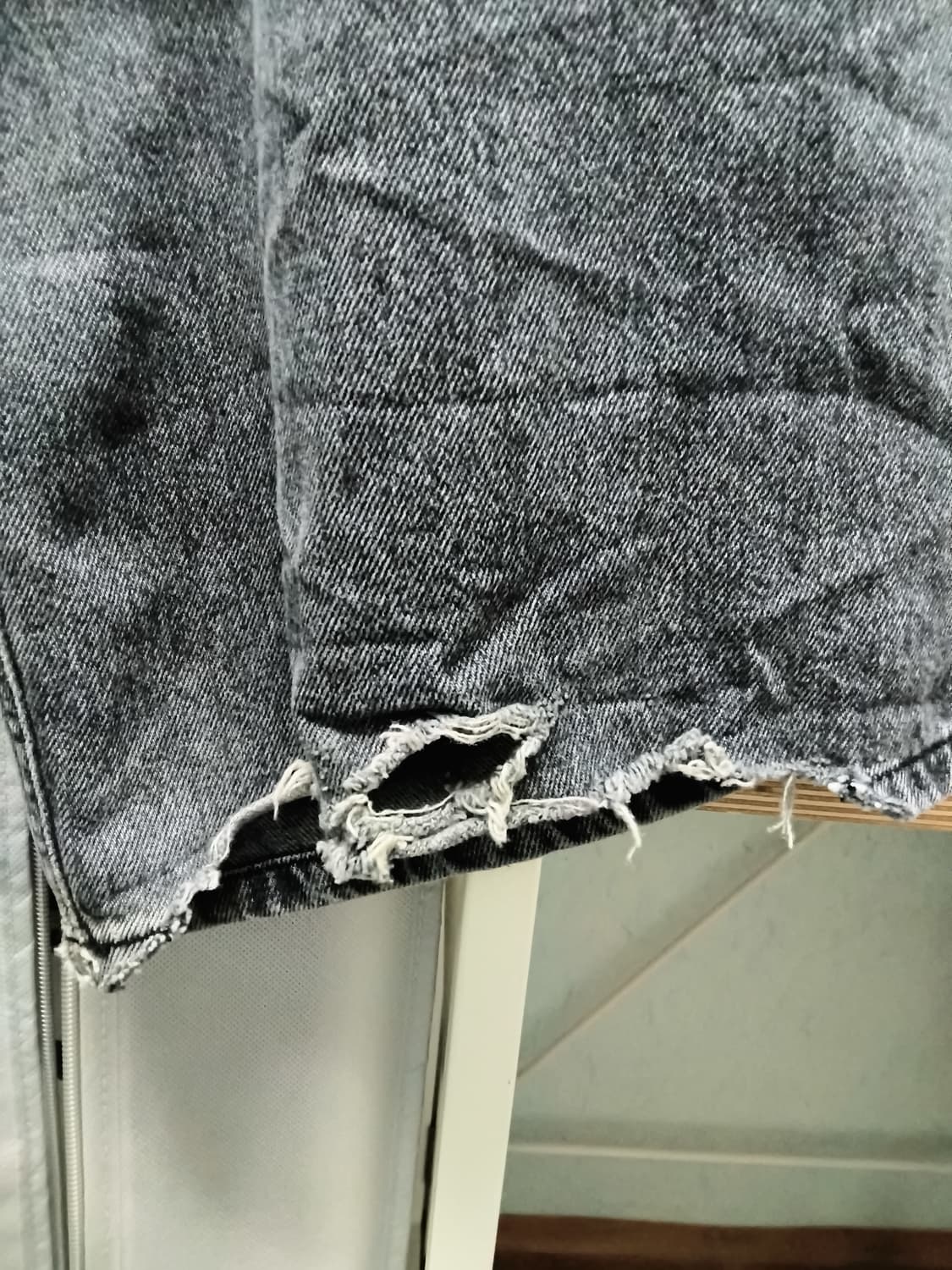 [4]해칭룸 와이드 커브진 워시드블랙 상품이미지3