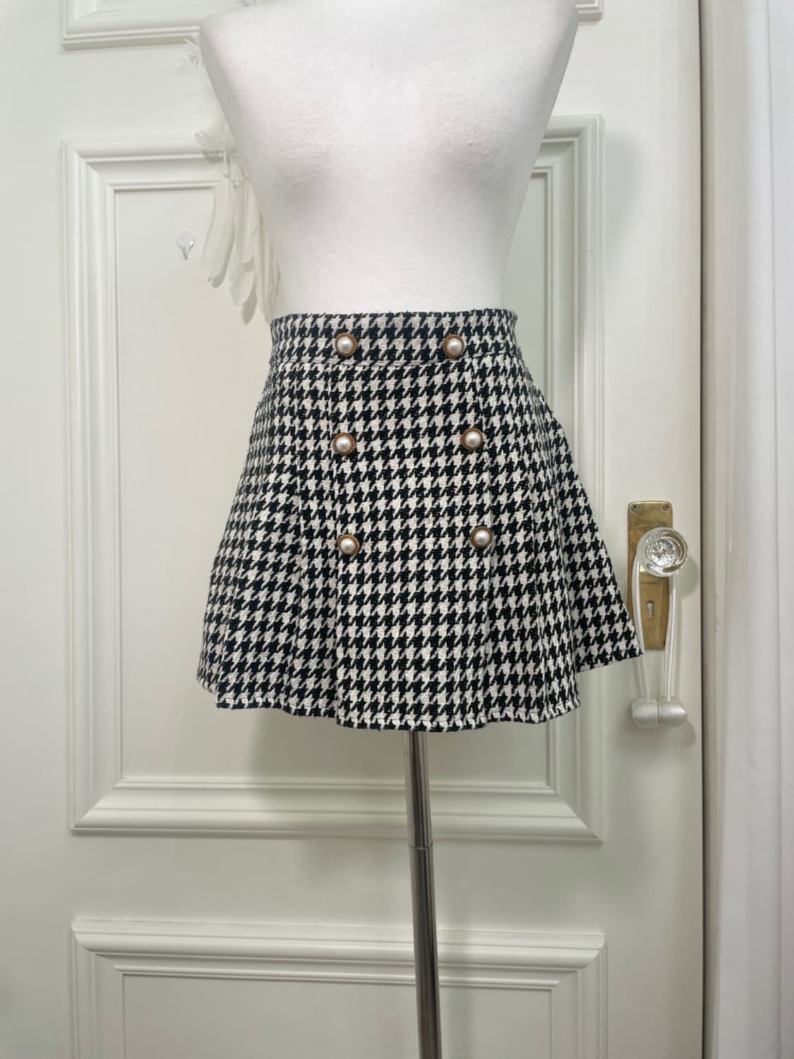 ivory black check tweed button point min 상품이미지4