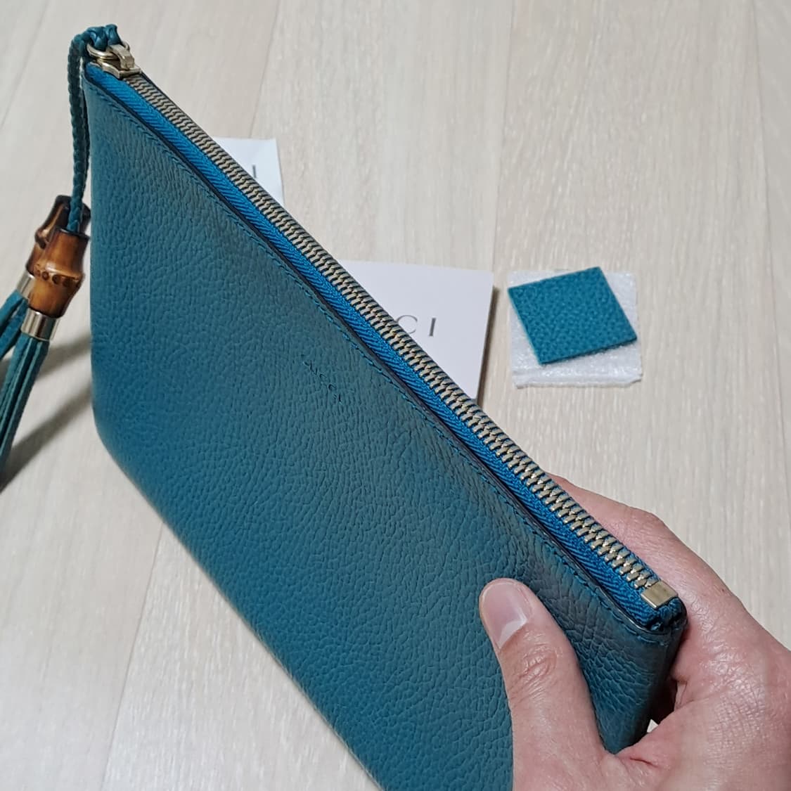 [100%/정품] 구찌 뱀부 태슬 레더 클러치, 구찌클러치,구찌파우치 상품이미지4