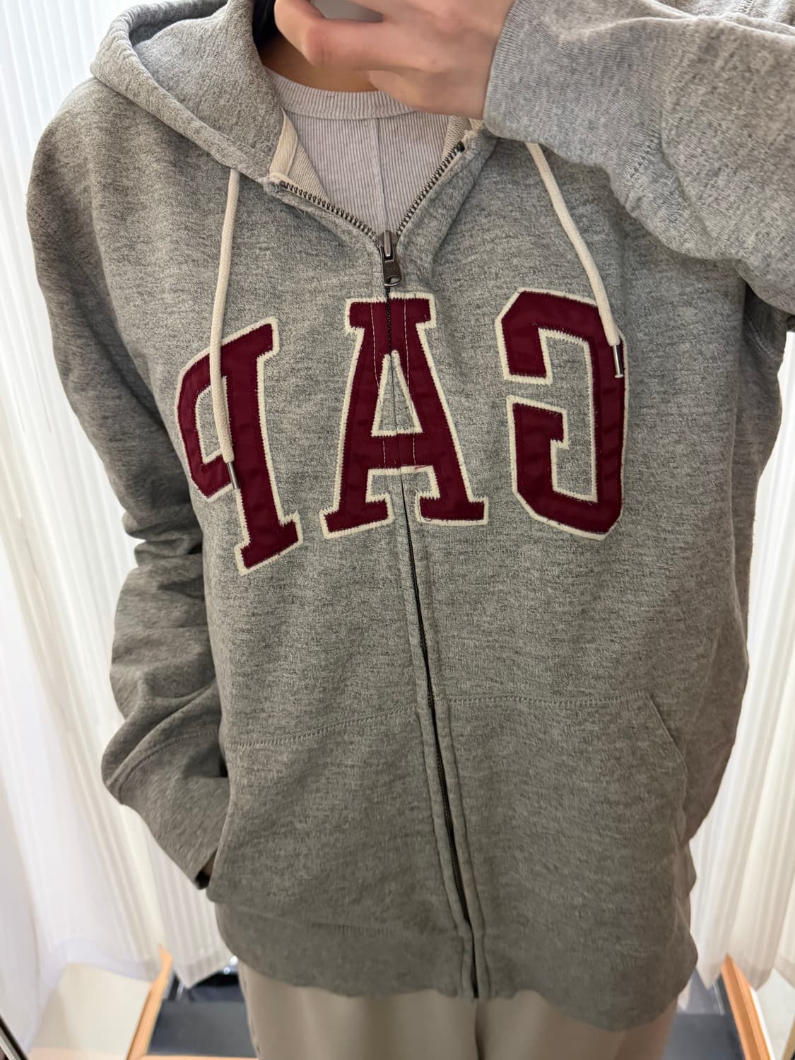 갭 그레이 후드집업 L 상품이미지1