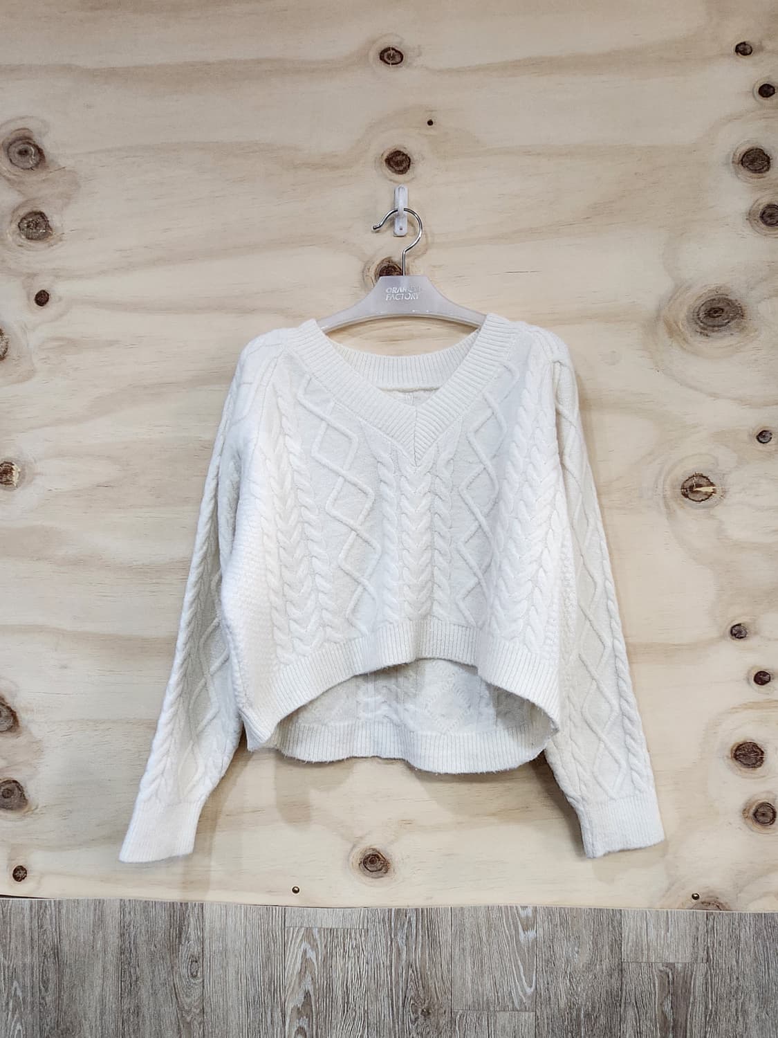 512) 꽈배기 크롭 니트 상품이미지1