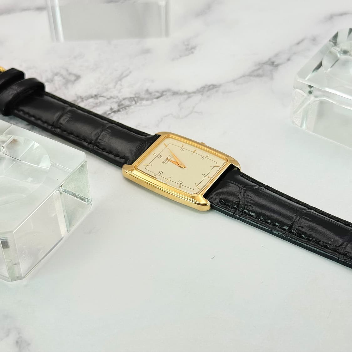 80s90s 빈티지 세이코 클래식 골드 렉탱글 워치 상품이미지7