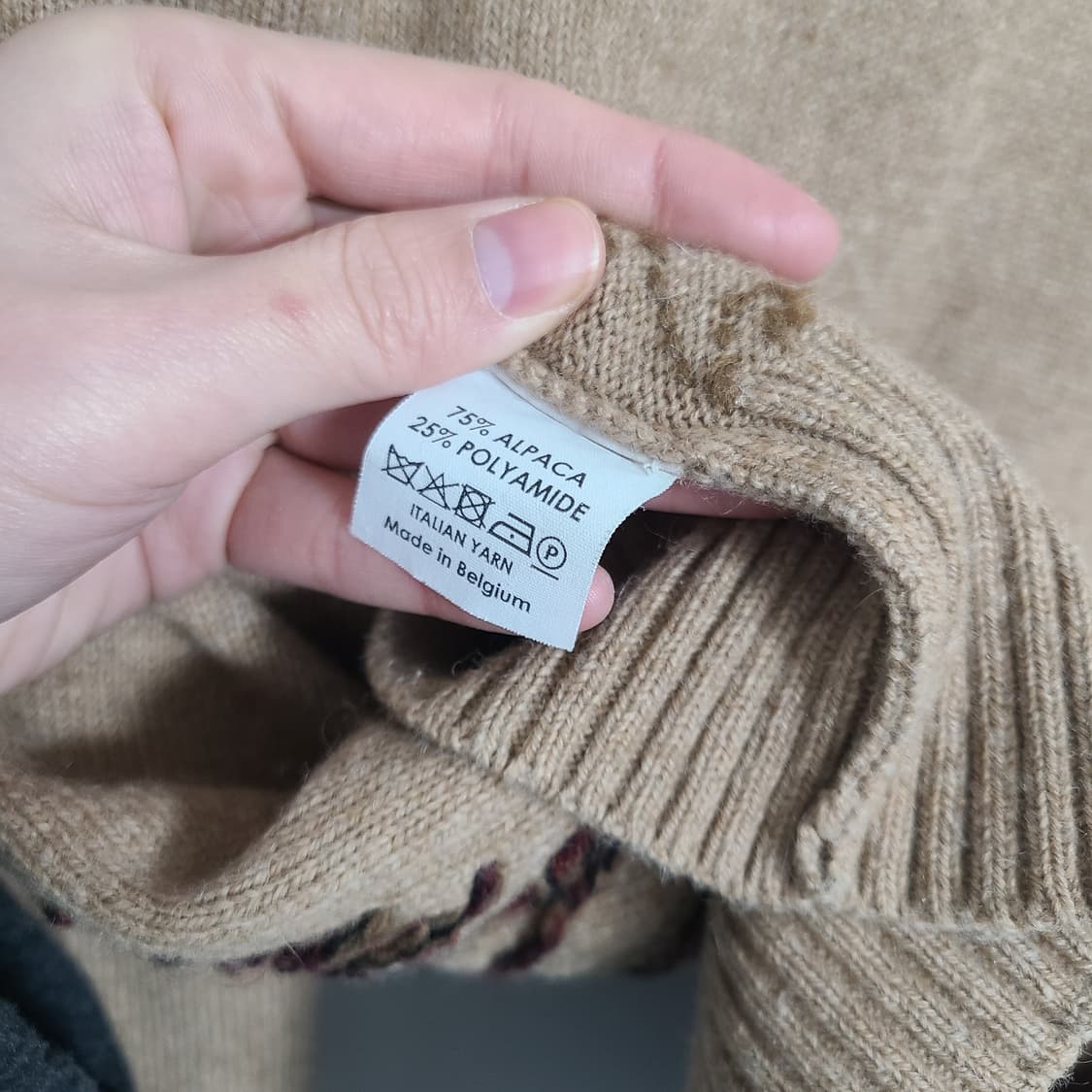 드리스 반 노튼 엠브로이더리 니트 카멜 L 상품이미지6