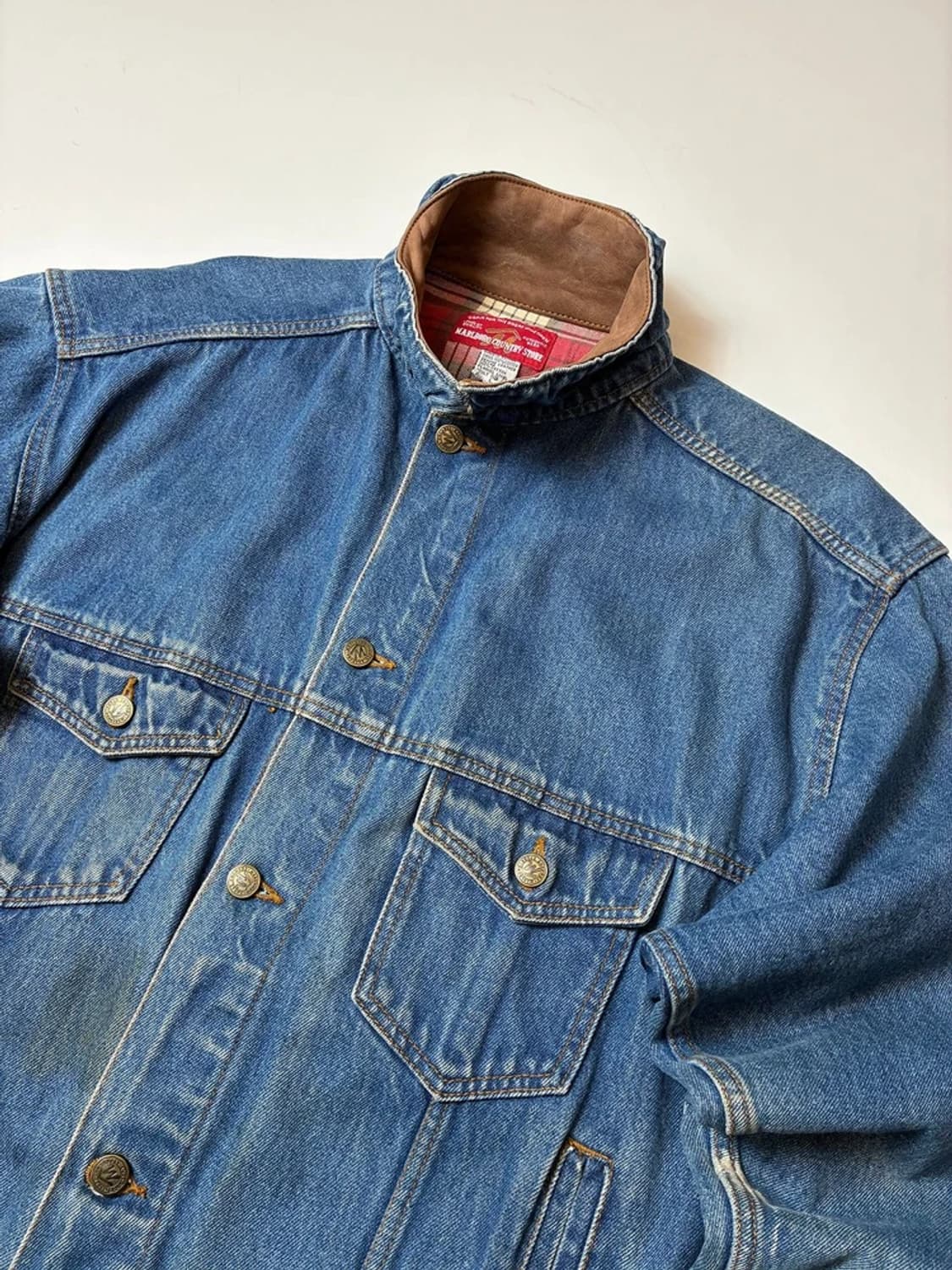 말보로 90's 컨트리 스토어 레더 카라 데님 트러커 자켓 PN8454 상품이미지2