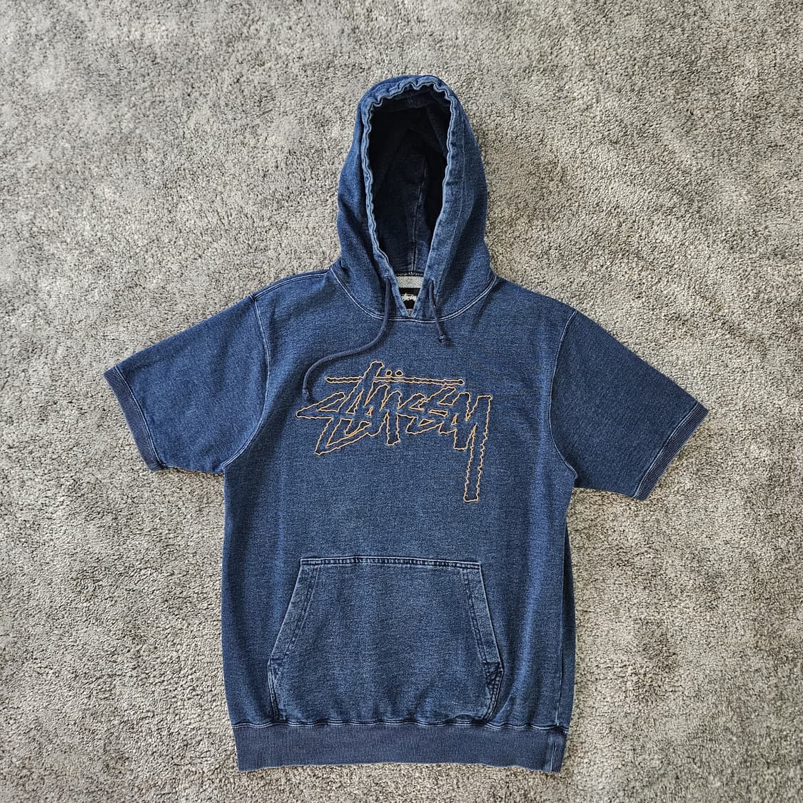 [무료배송] Stussy 데님 반팔 후드티 상품이미지1