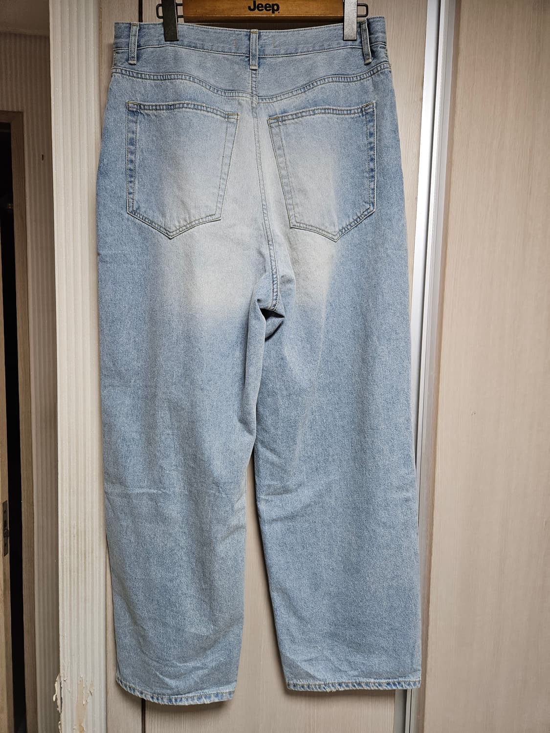 언더마이카 무.31 브러쉬 워시드 와이드진 스카이블루 상품이미지3