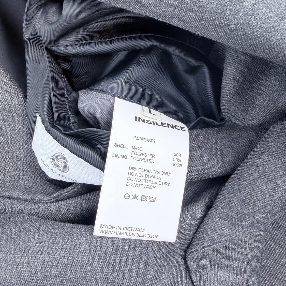 인사일런스 오버사이즈 울 블레이저 다크그레이 L 상품이미지4