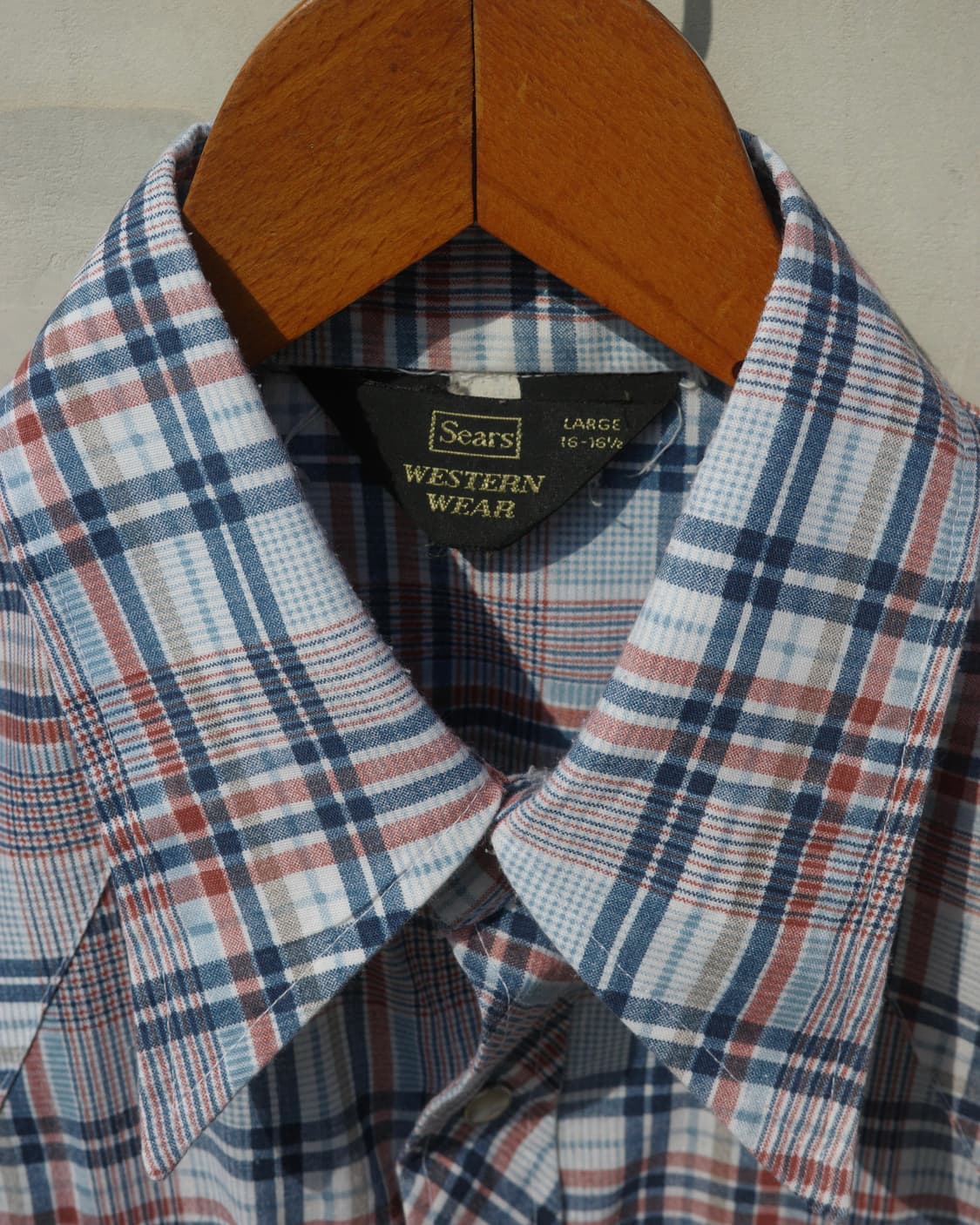 70s Sears Western wear 체크 웨스턴 셔츠 상품이미지3