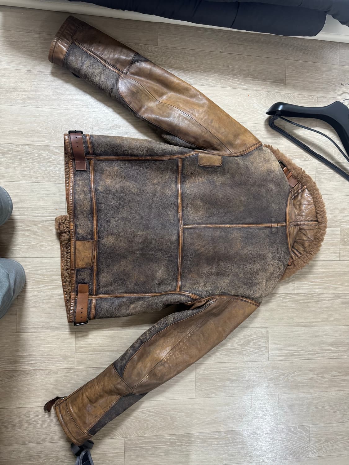 L (14FW) 폴로 랄프로렌 b-3 무스탕 가죽 자켓 브라운 상품이미지10