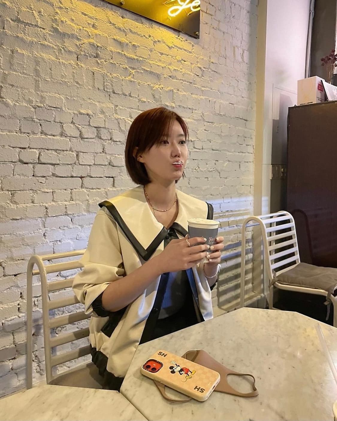 쟈니헤잇재즈 에코 레더 점퍼 아이보리 [임수향, 박하선 착용] 상품이미지2