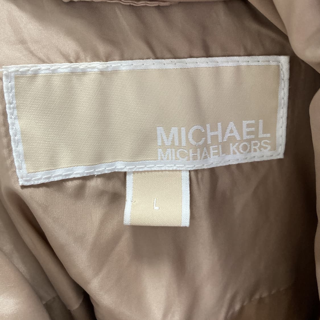 마이클코어스 여성퀼팅벨티드자켓 베이지 L 상품이미지4