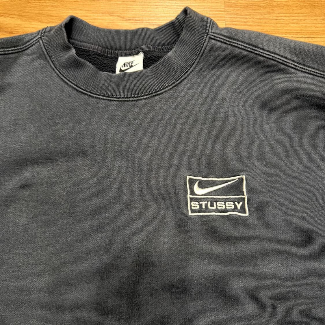 나이키 x 스투시 NRG 워시드 플리스 크루넥 블랙 상품이미지2