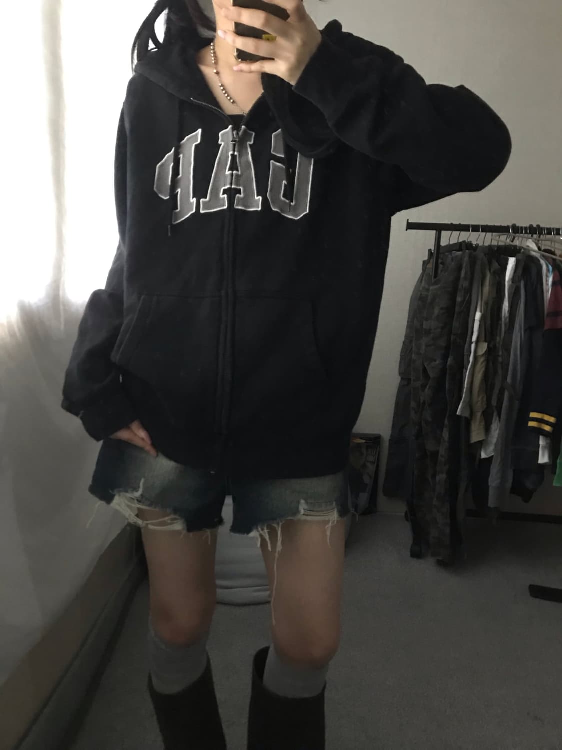 갭 블랙 후드집업 상품이미지6