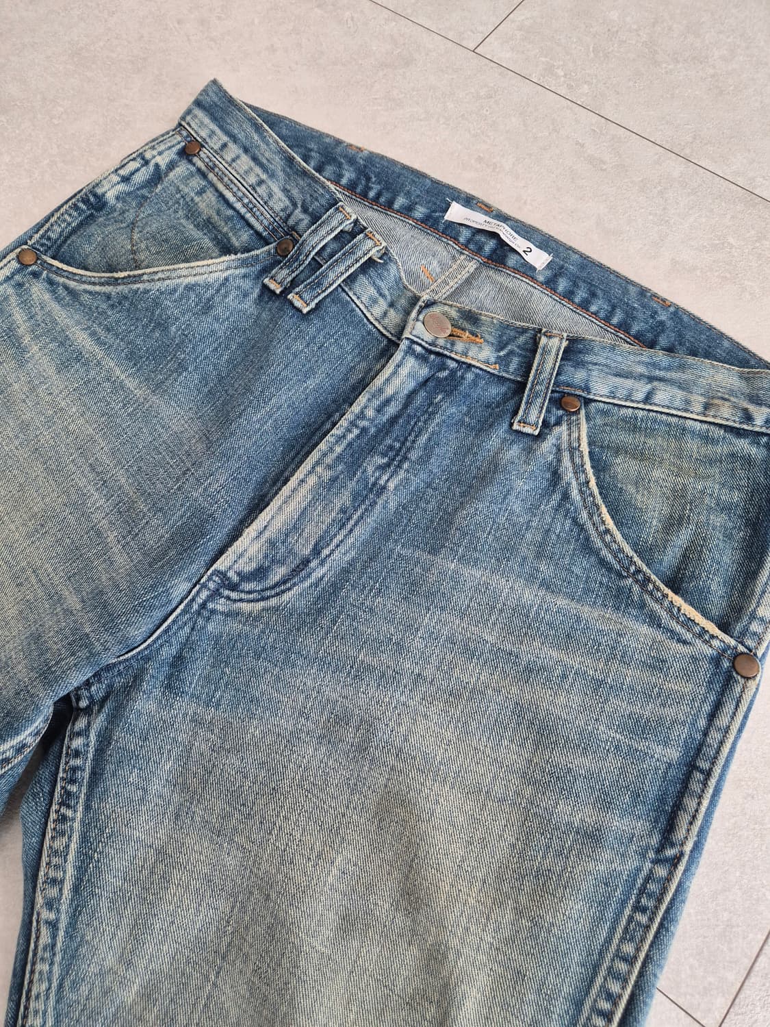 빈티지 랭글러 데님 슬림핏 세미 플레어팬츠 M 상품이미지3