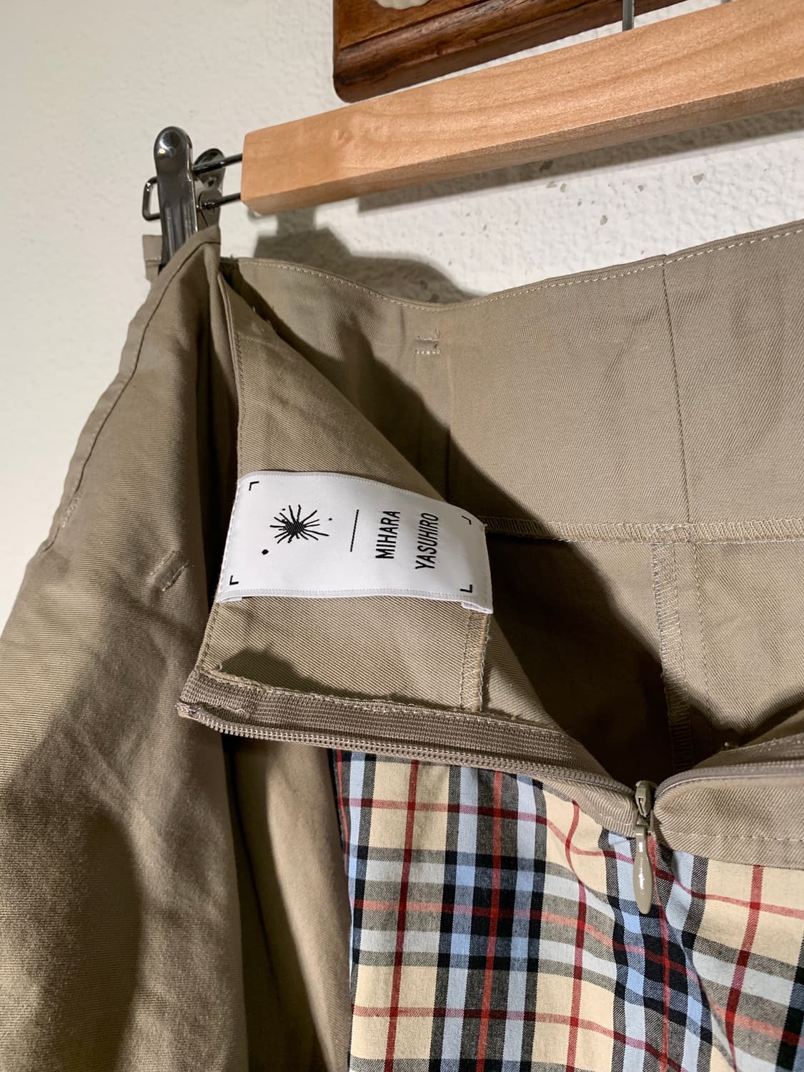 미하라 야스히로 베이지 체크 랩스커트 + 벨트 상품이미지7