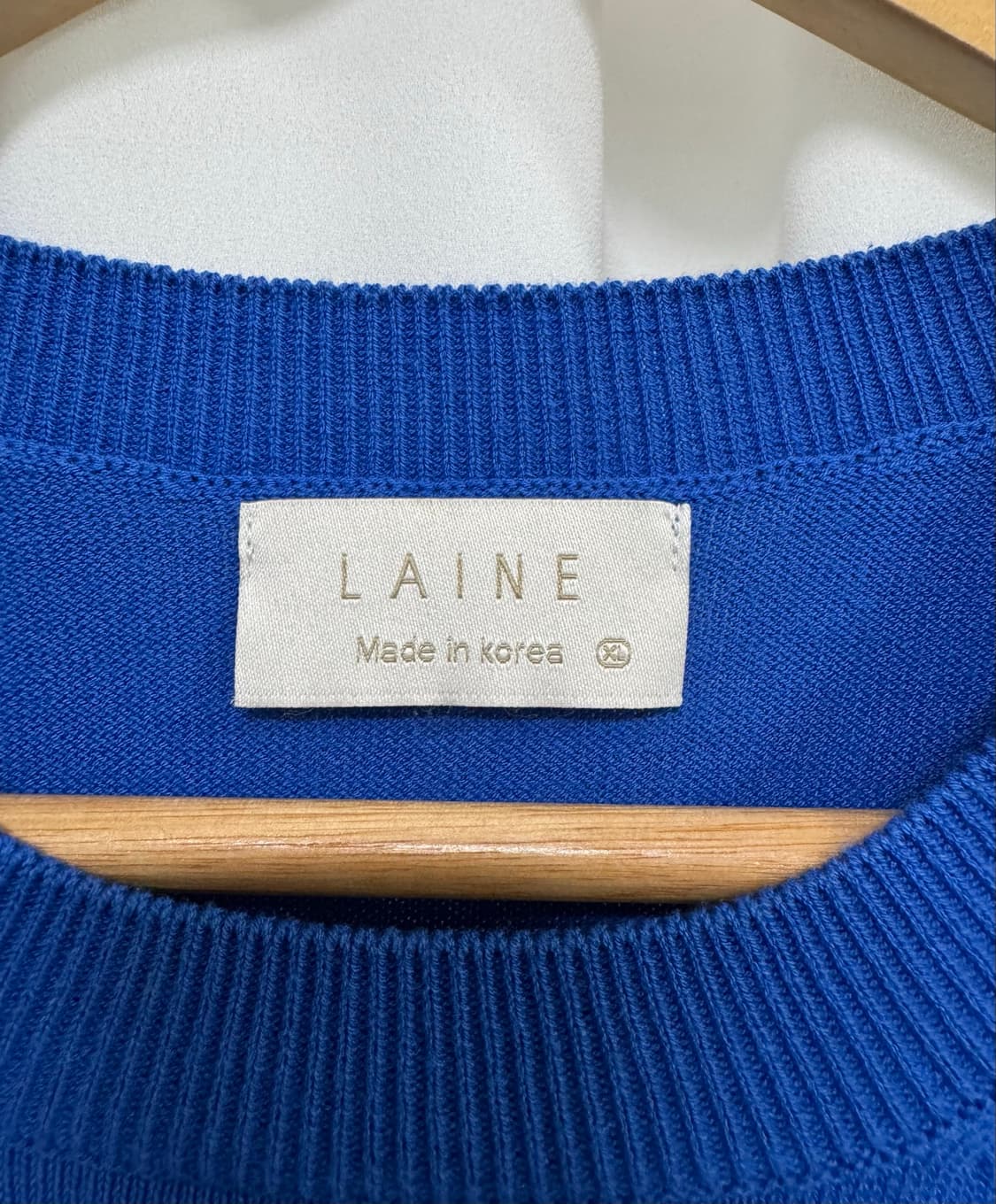LAINE 반팔 니트 코발트 블루 XL 상품이미지9