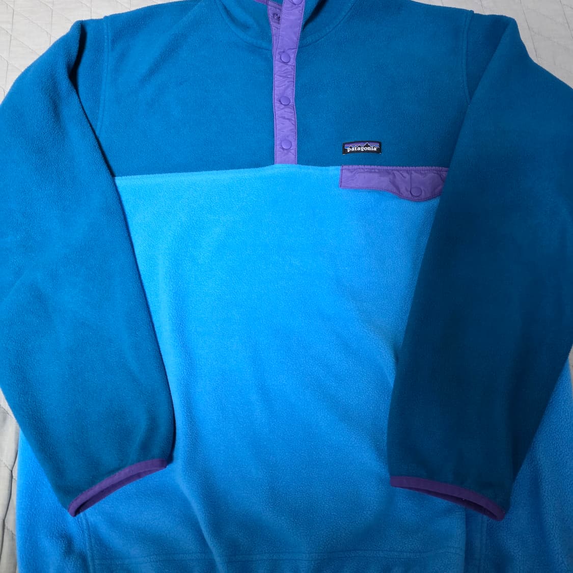 [XL] 빈티지 파타고니아 신칠라 플리스 후드 스냅 풀오버 스카이 블루 상품이미지2