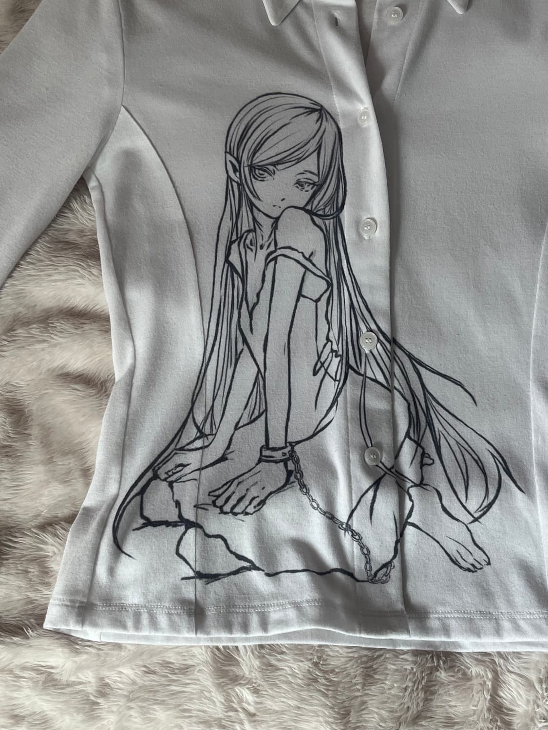 본네 bonnae 쓰리쿼터 셔츠 (화이트)1사이즈 상품이미지4