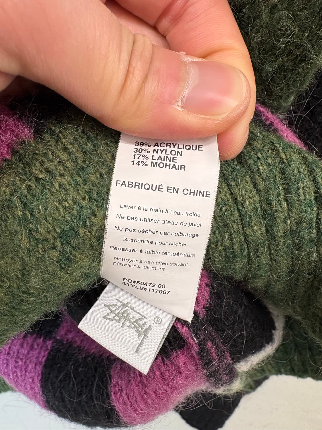 스투시 다이아몬트 채크 모헤어 아가일 니트 상품이미지7