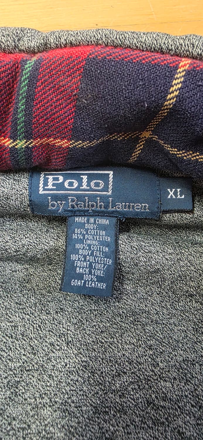 폴로 랄프로렌 빈티지 사슴가죽 패치 패딩 조끼 xl 상품이미지5