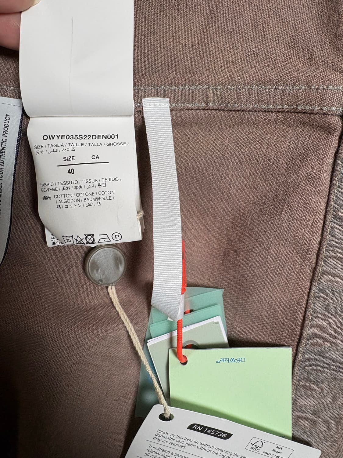 OFF WHITE 오프화이트 워싱 데님 야상 사파리 자켓 상품이미지5