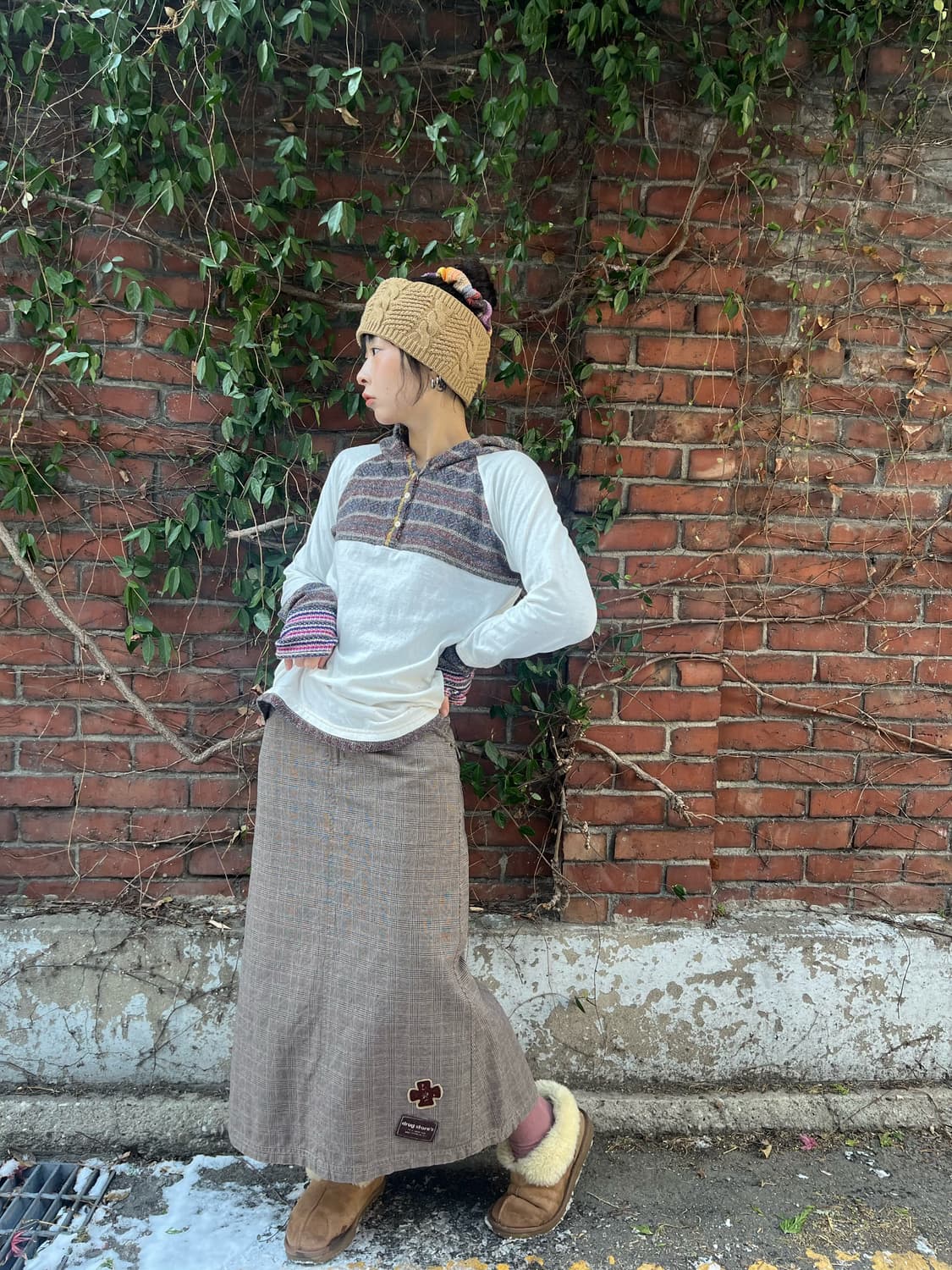 drugstores 일본무드 체크패턴 롱스커트 상품이미지2