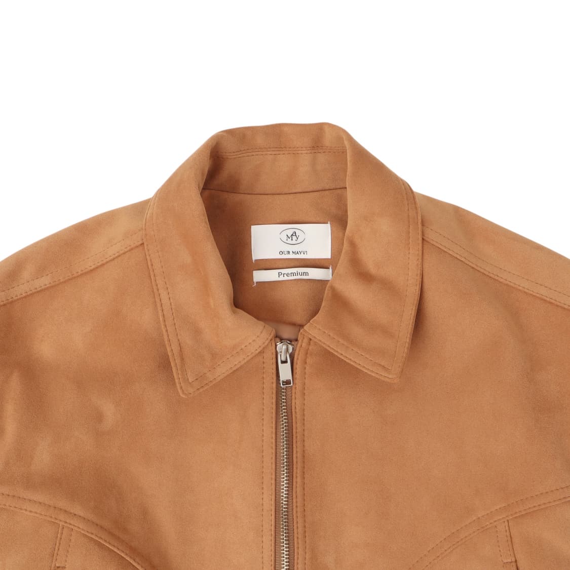 Maybi 메이비 스웨이드 세무 크롭 블루종 자켓 상품이미지2