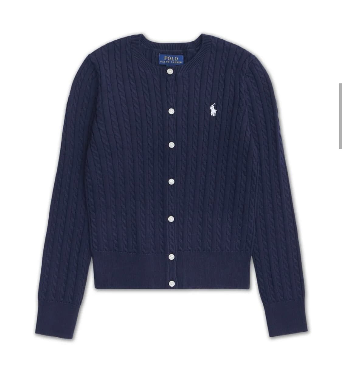 폴로 네이비 미니 케이블 가디건  상품이미지1