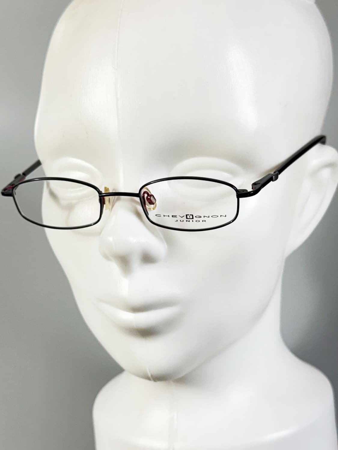 90s CHEVIGNON 블랙메탈 슬림 스퀘어 빈티지 안경 상품이미지8