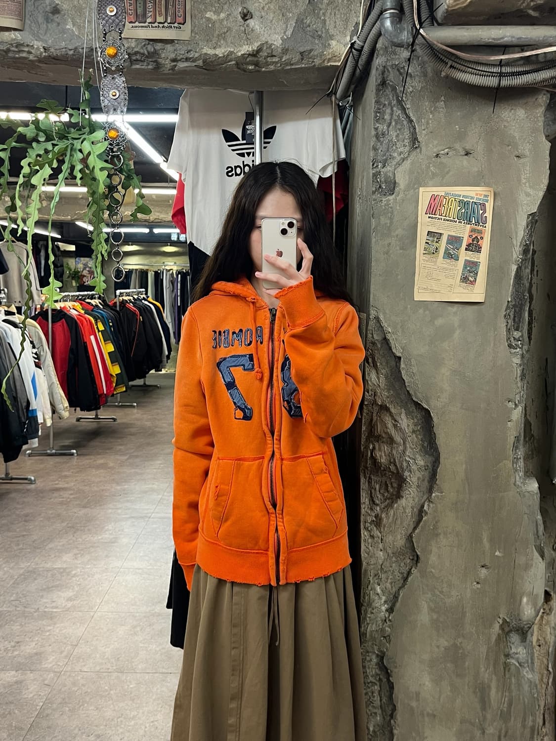 아베크롬비 후드집업 오렌지 M #csz1858 상품이미지2