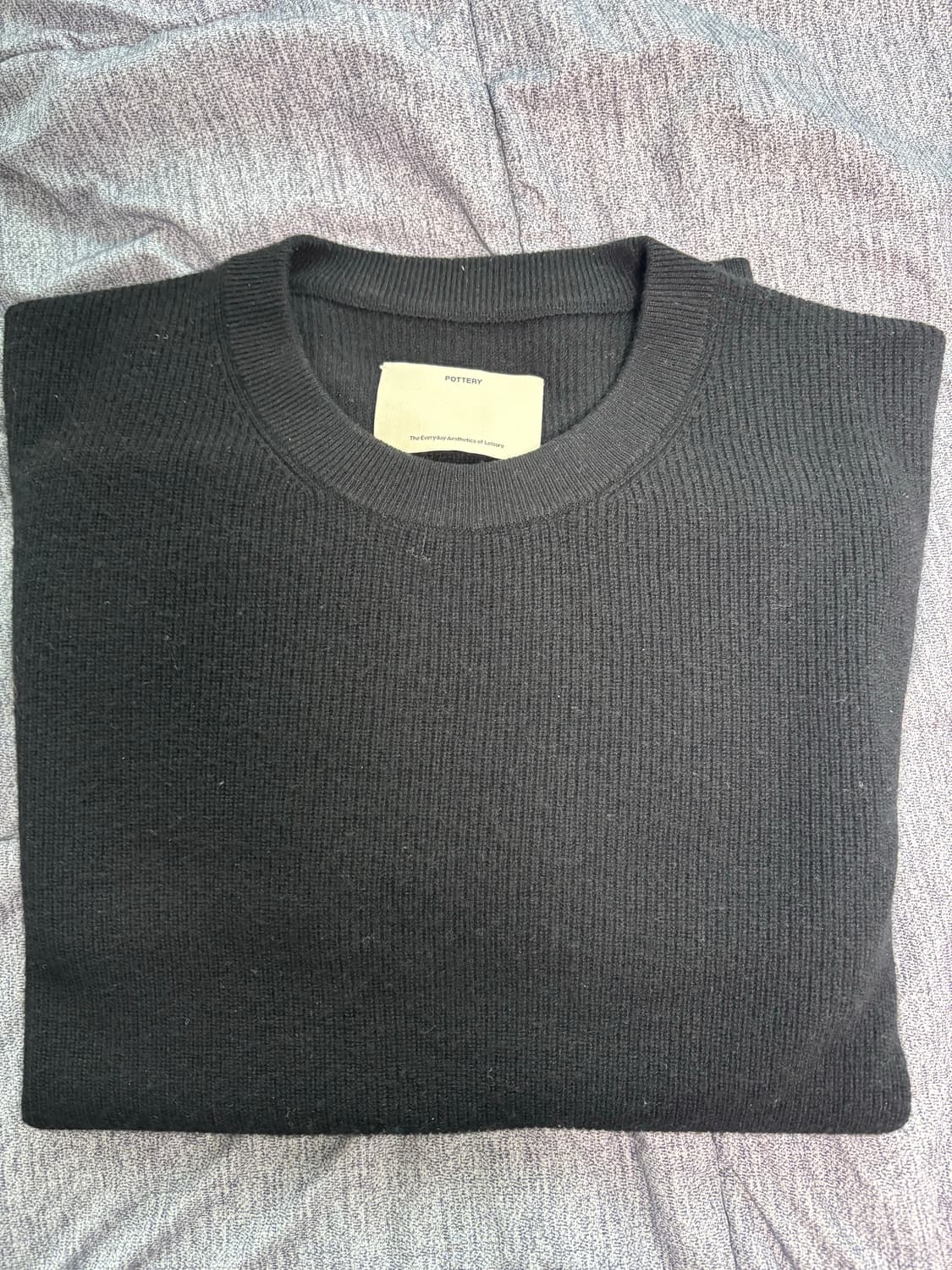 포터리 크루넥니트 블랙 4사이즈 상품이미지4