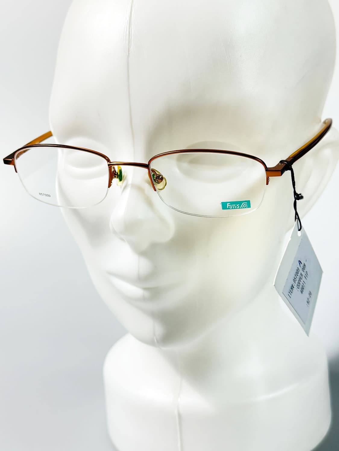 90s FUTIS 브라운 메탈 스퀘어 반무테 빈티지 안경 상품이미지7