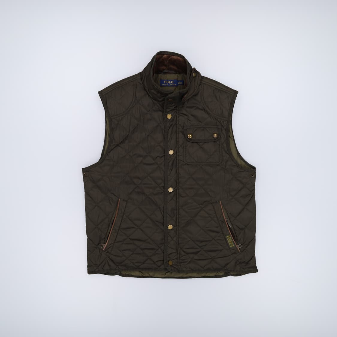 [L] 폴로 랄프로렌 캠튼 코듀로이 퀄팅 조끼 베스트 카키 3915 상품이미지1