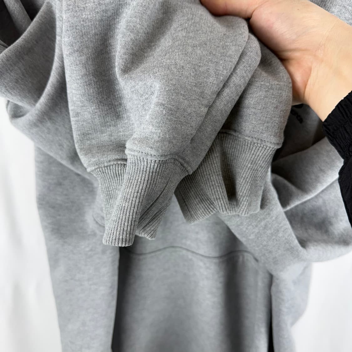 110) 뉴발란스 백로고 기모 후드 티 그레이 상품이미지4