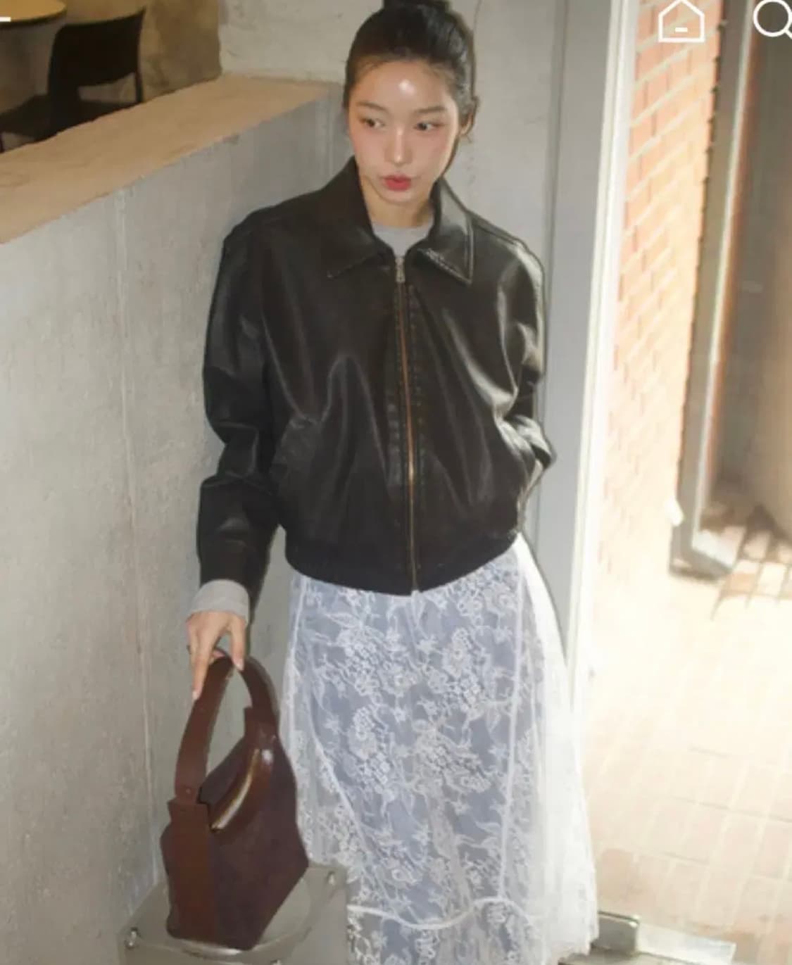 랭앤루 노팅힐 워싱 레더 봄버 자켓 상품이미지1
