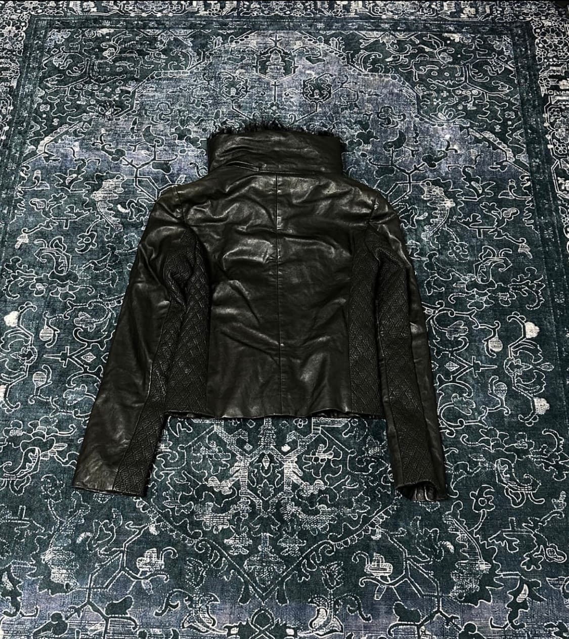 High neck leather jacket 상품이미지5