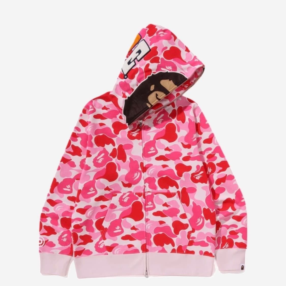 베이프 ABC 카모 세컨드 에이프 풀 집 후드집업 핑크 상품이미지2