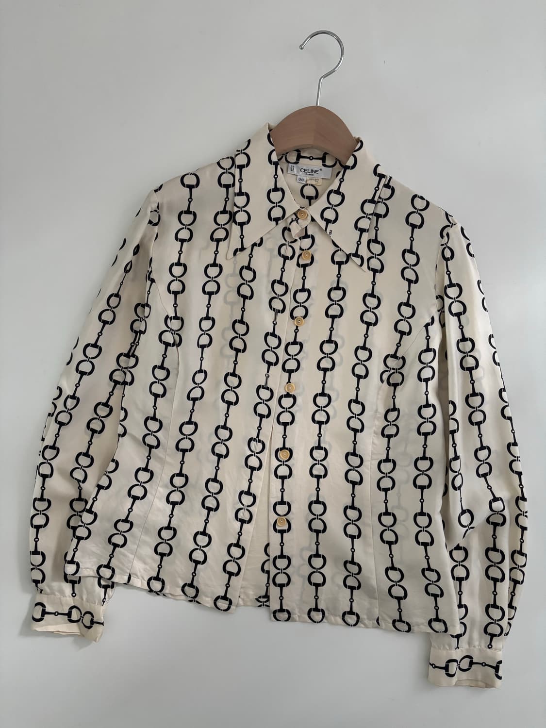 Celine 올드 셀린느 체인 패턴 블라우스 상품이미지6