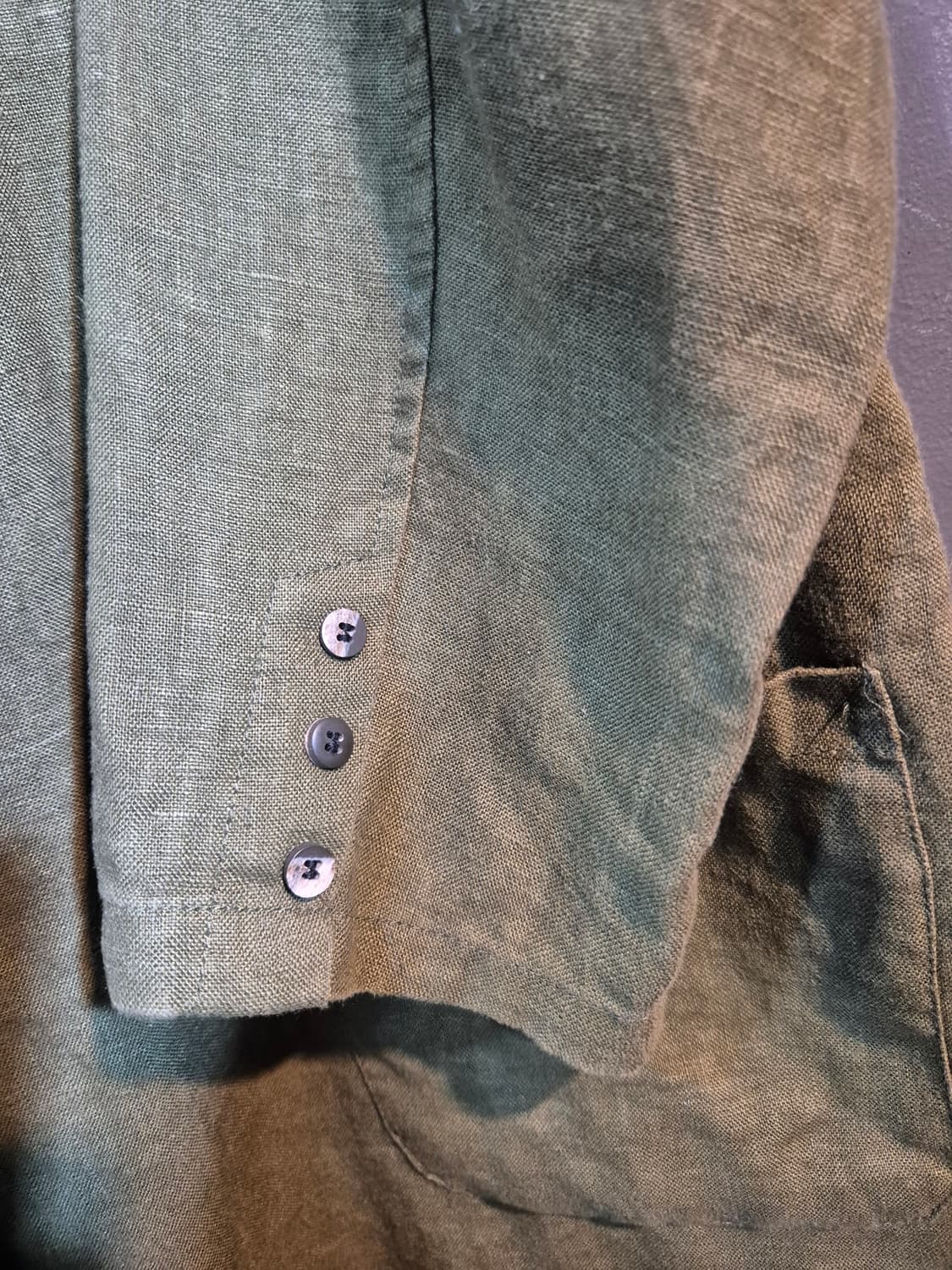 면린넨 혼방 자켓 카키색 S 상품이미지6