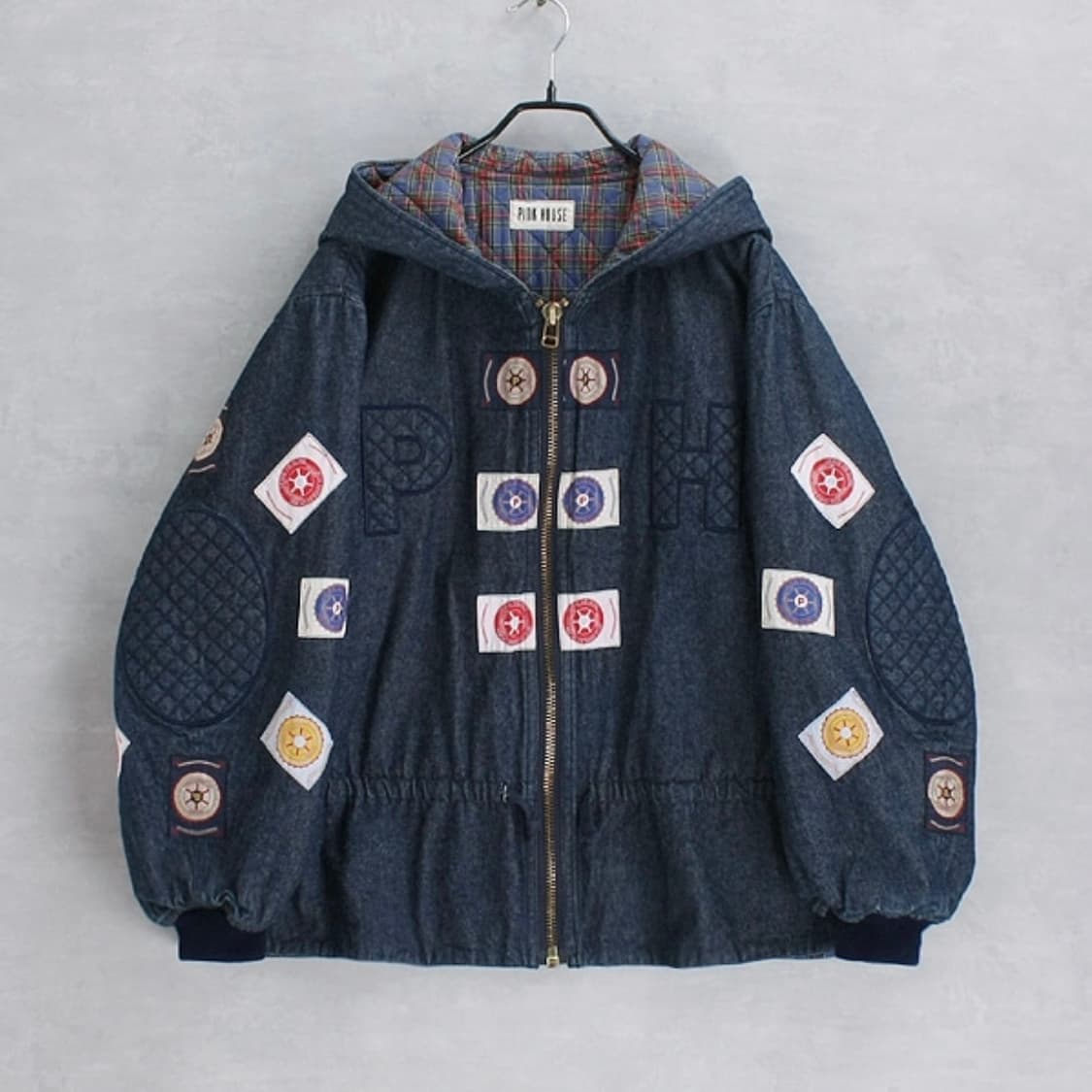 핑크하우스 패치 모리걸 하구미 패디드 퀄팅 자켓 상품이미지1