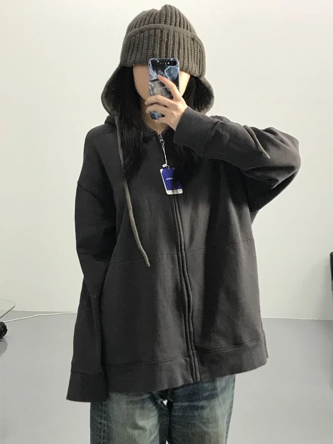 무지 브라운 후드집업 상품이미지2