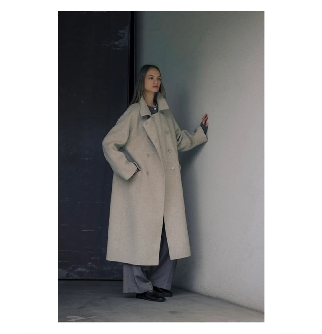 틸아이다이 울 100 더블 버튼 코트 상품이미지1