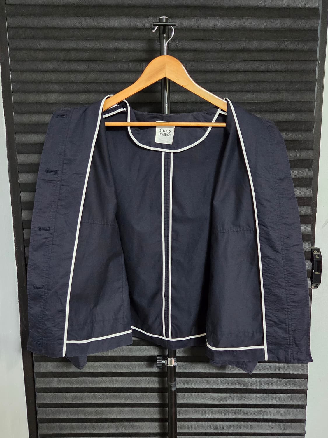 [스튜디오 톰보이] 코튼 나일론 라운드넥 오버핏 자켓 | 00176 상품이미지5