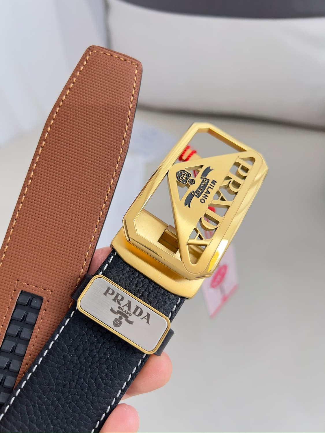 프라다 사피아노 레더 벨트 블랙 상품이미지4