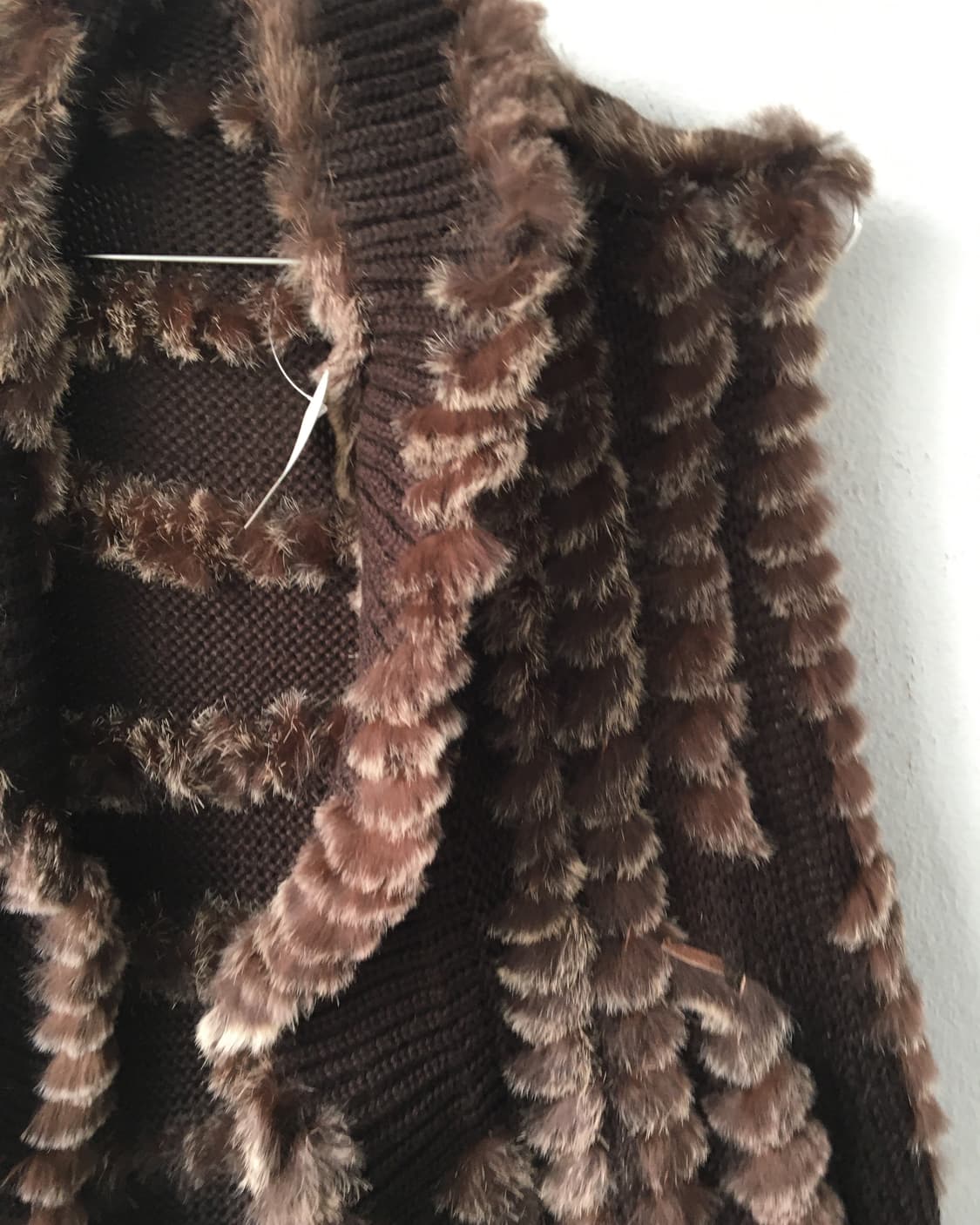 Fur trimming knit open vest 상품이미지5