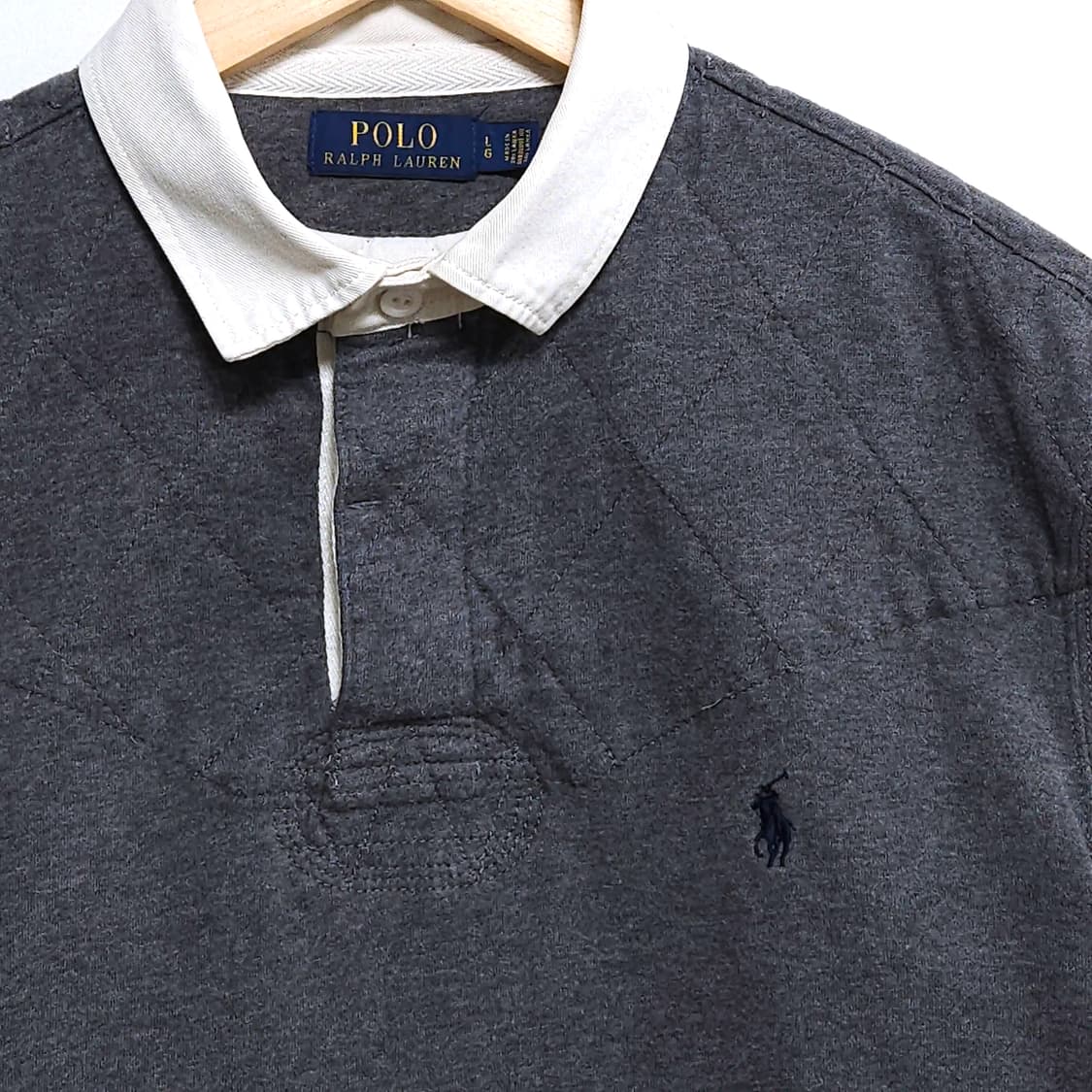 100~105)POLO 폴로 랄프로렌 럭비 카라티 그레이 상품이미지2