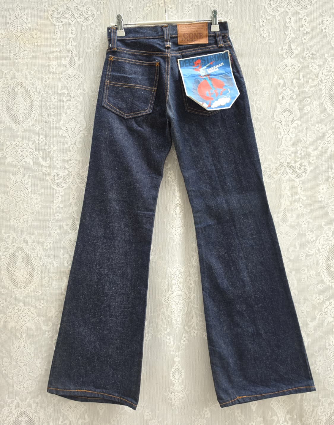 70s 빅 스톤 벨보텀 데드스탁 콘밀 원단 상품이미지2